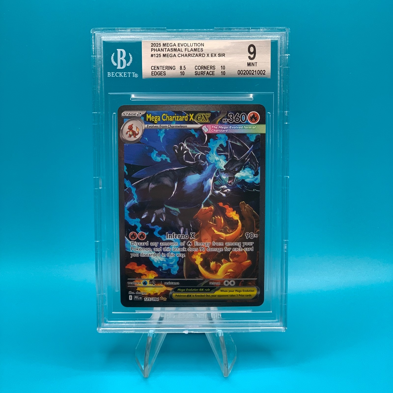 Mega Charizard X ex SIR Pokemon Phantasmal Flames MINT BGS 9 THREE SUBGRADE 10s
