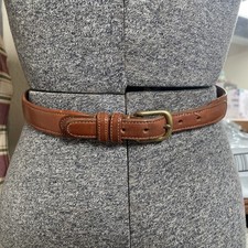 Vintage British Tan Coach Leather Belt Sz 26 Made In NYC w/Brass Buckle