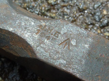 WW2 Large Vintage Letter P Punch Marked J.H.E 1945 Broard Arrow Mk