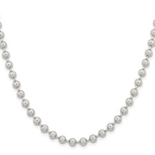 Stainless Steel Ball beaded Chain Necklace, 5 mm