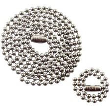 Stainless Steel Military Dog Tag Chain Set, 27 inch and 4.5 Ball Silver
