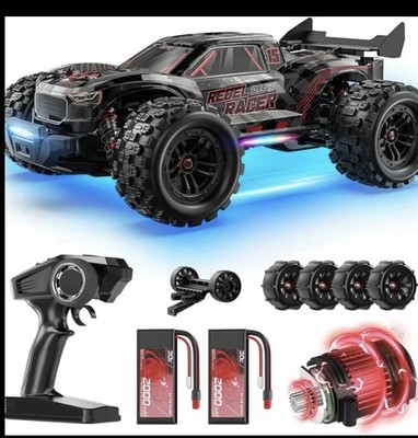 DEERC 1:14 Fast Brushless RC Cars, Max 50+ MPH, 2 3S Lipo Batteries