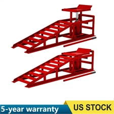 2PCS 3t Heavy Duty Hydraulic Car Ramps Vehicle Lift Ramp for Auto Garage Repair
