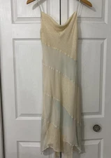 Vtg Y2K Express Silk Mixed Media Slip Dress Sz 1/2 Fairycore Whimsy
