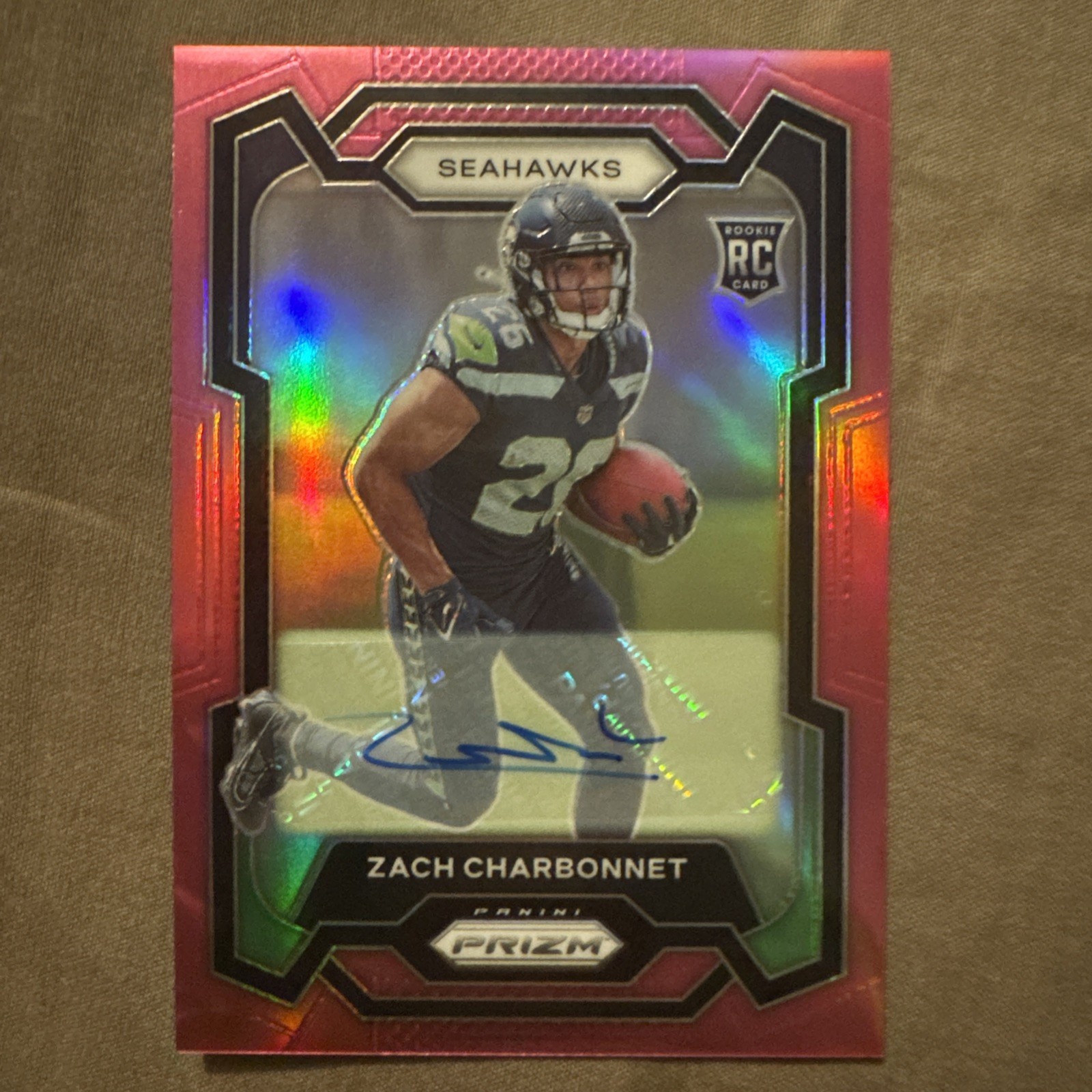 2023 Prizm Zach Charbonnet Rookie Pink Prizm Auto Seattle SEAHAWKS RC #392