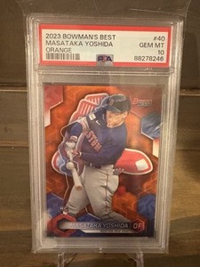Masataka Yoshida Rookie 2023 Bowman’s Best Orange Refractor /25 PSA10