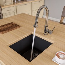 Black 17" Undermount Rectangular Granite Composite Kitchen Prep Sink