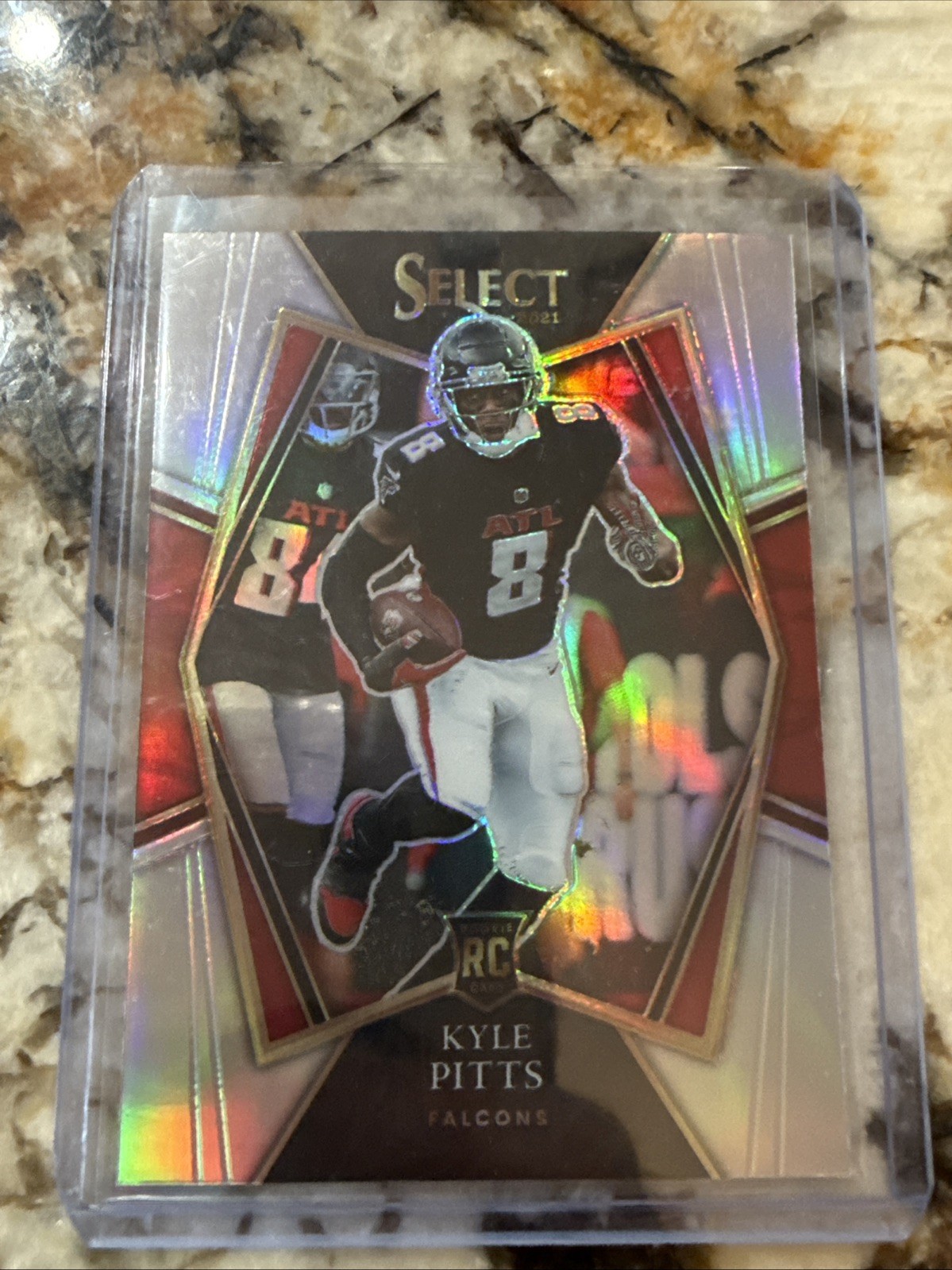 2021 Panini Select #136 Kyle Pitts PREMIER LEVEL Silver Prizm RC Falcons