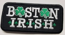 Boston Irish Embroidered Patch approx.  1.75 X 3.75"