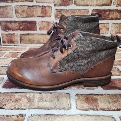 UGG Australia Men Brown Brompton Tweed Grizzly Boot 1005174 Size 14 Euc