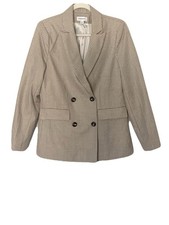 Evereve Womens Medium Plaid Double Breasted Academic Preppy Old Money Blazer