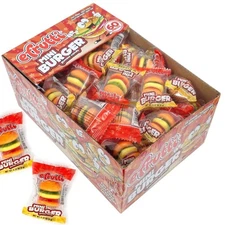 efrutti Gummi Mini Burger, 60 Pieces Display Box, Individual Wrapped Gummy...