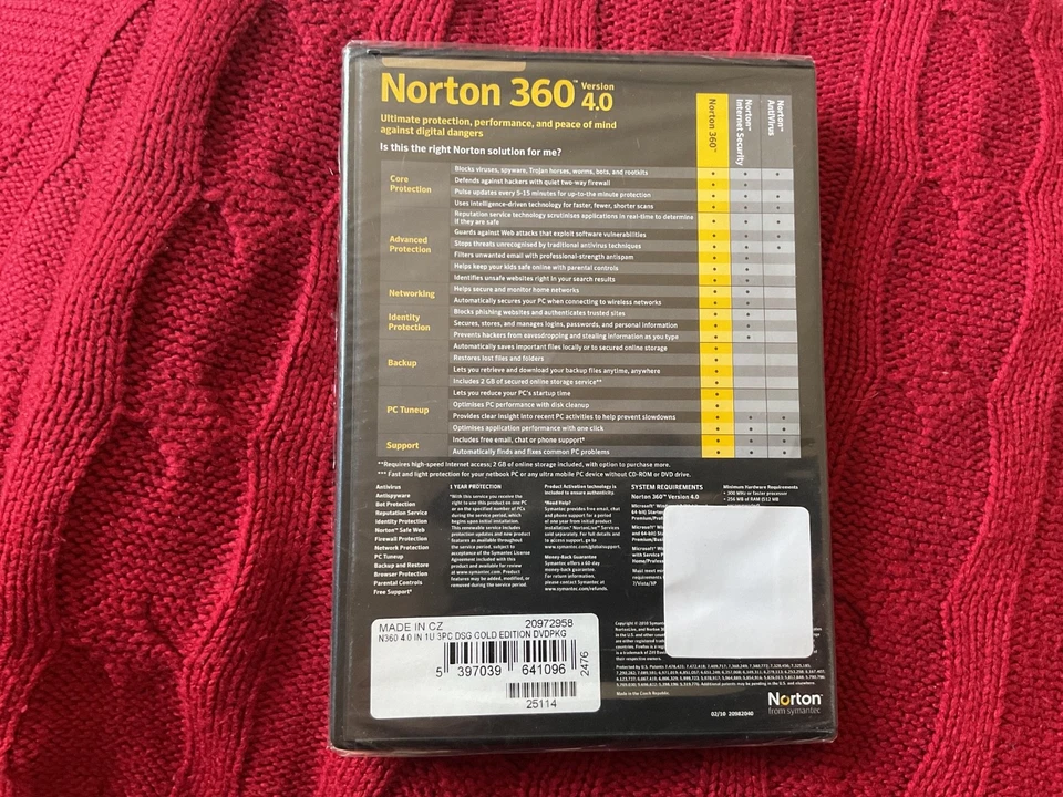 Norton 360 Security Version 4.0 3 Users New Sealed Software PC - Image 2 of 2
