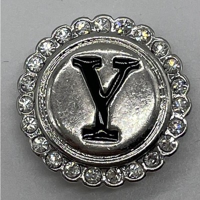 Ginger Snaps Jewelry Letter Y Alphabet Rhinestone Halo 18-20mm Fit Ginger Charms