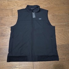 New Travis Mathew Vest Mens XL Black  Wanderlust Full Zip Pockets Golf