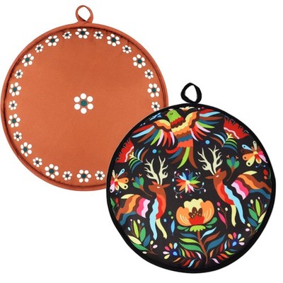 2-Pack Tortilla Warmer Pouch, 12 Inch Round Microwavable Insulated Fabric Bag...