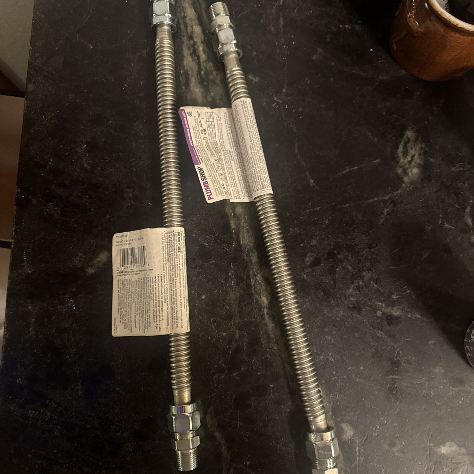 Lot of 2 plumbshop  PS3056-18 1/2 in. FIP x 1/2 in. MIP, 18 in