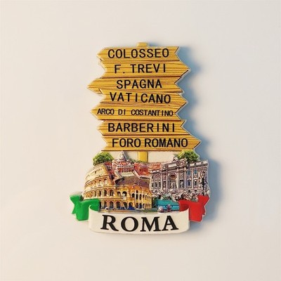 Italy Landmark Street Signs in Rome Tourist Souvenir 3D Resin Fridge Magnet Gift