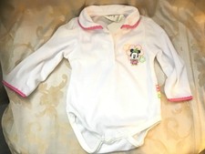 Vintage Y2K Disney Minnie Mouse Baby Girls White Bodysuit 6-9 Months