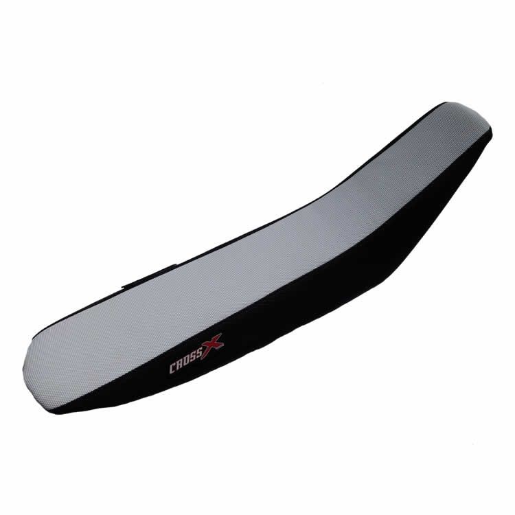 Housse de siège KTM SX SXF EXC selle bicolore blanc haut et noir pour moto cross enduro
