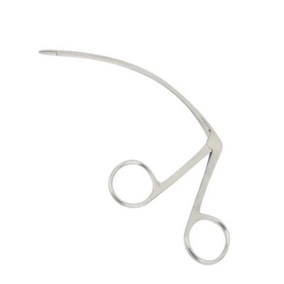 Carroll Tendon Retriever Forceps 5 1/2'' Curved 2mm x 8mm Serrated Jaws