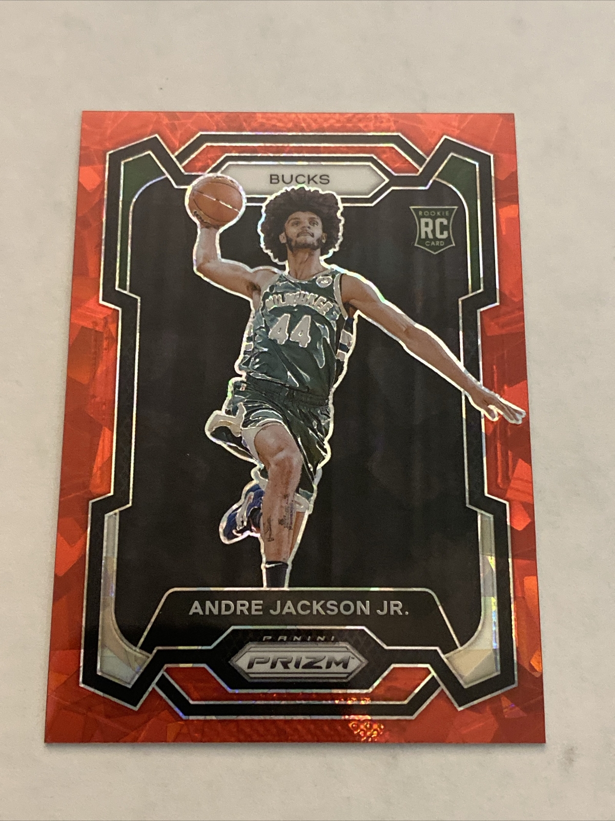 2023-24 Panini Prizm Andre Jackson Jr. Red Ice Prizm RC #131 BUCKS