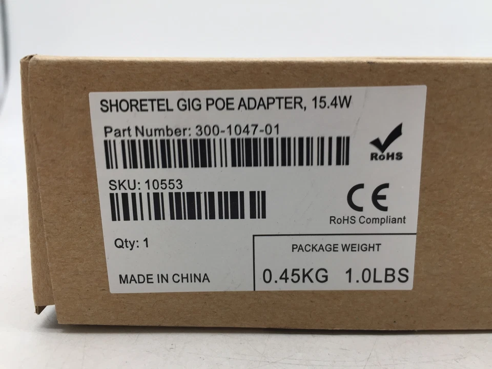 Shoretel 300-1047-01 Single Port Power Over Ethernet Gig Poe Adapter FREE S/H - Image 3 of 3