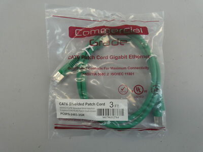 Primus PC6PS-2483-3GR CAT6 Shielded Patch Cord RJ45 Green 3 FT - NEW Surplus!
