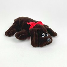 Vintage Tonka 8" Black Pound Puppy with Red Bow Logo On Butt