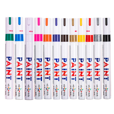 12× Colorful Paint Marker Pens for Car Tire Glass Cup Paint Picture Drawing DIY