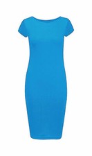 Ladies Womans Cap Sleeve Midi Dress Bodycon Summer Maxi Midi Dress Plus Size