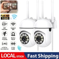 2PCS Security Camera System 2.4G WiFi Smart Outdoor Night Vision 1080P Cam US~