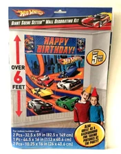 Hot Wheels Giant Scene Setter Wall Decorating Kit - Over 6 Feet