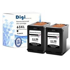 2PK 63XL Black Ink Cartridge FOR HP OfficeJet 5230 5232 5255 5258 ENVY 4522 4523