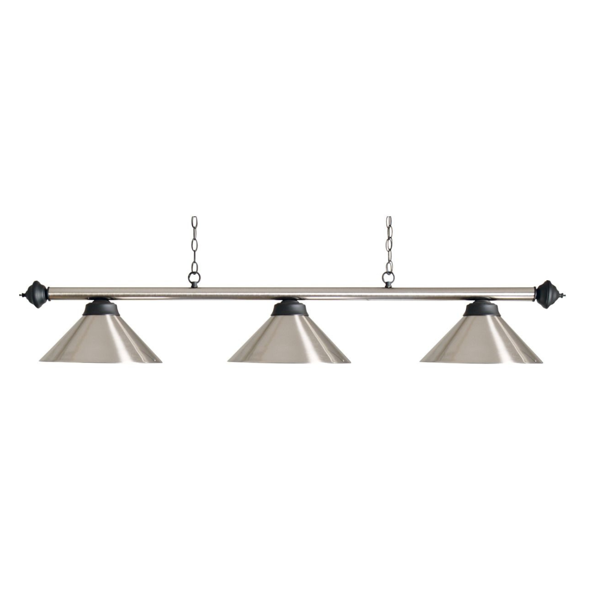 Pool Table Lights Brushed Steel Shades And Bar E27. CE and RoHS Approved