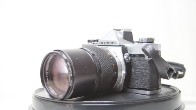 AS IS Olympus OM-1 35mm Film Camera Silver + Zuiko MC Auto-T 135mm