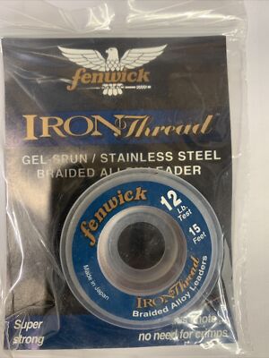 Fenwick IronThread Gel-Spun Stainless Steel Braided Alloy Leader 12lb/15ft ITW12