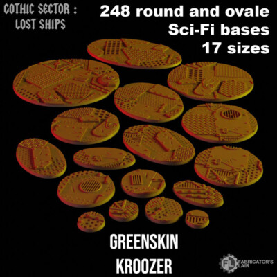 Tabletop Rund/Ovalbases - Greenskin Kroozer - Thematische Basen für Orks
