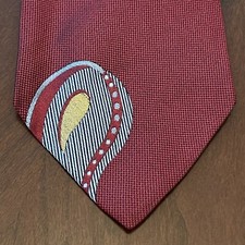 Vintage Paul Fredrick Burgundy Blue 100 Silk Men  s Neck Tie Made In Italy Long