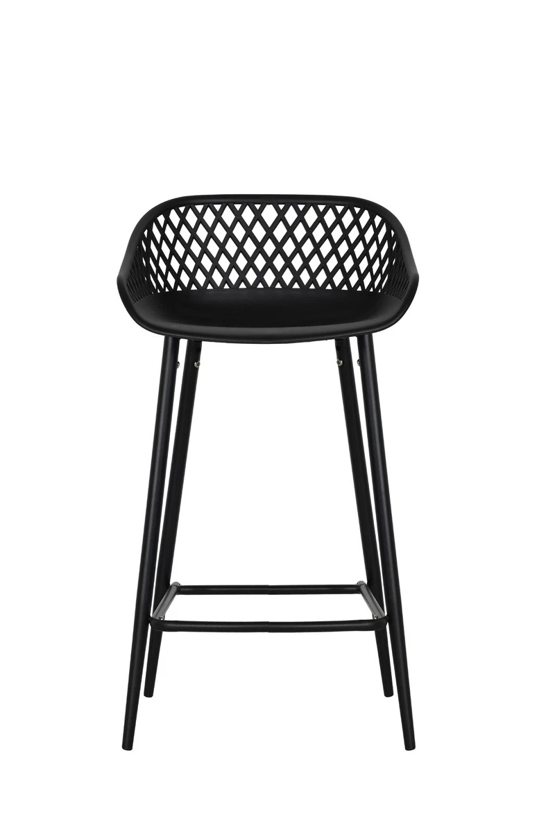 Ovela Set of 2 Leerdam Counter Stools Black