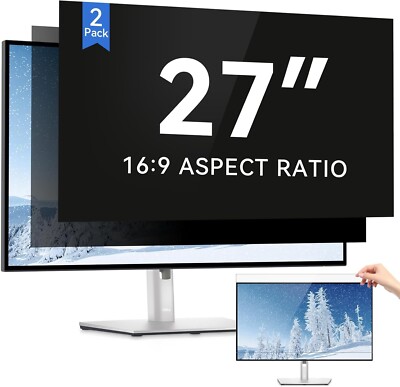 2er Pack 27 Zoll Computer Sichtschutzfilter, 27 Zoll Computer 16:9 Breitbild