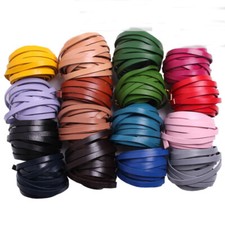 5M Flach Rindsleder Leder Seil Band DIY Borte Band Basteln 10mm Breit 2mm Dick
