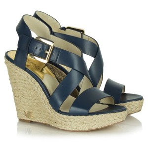 michael kors wedges navy
