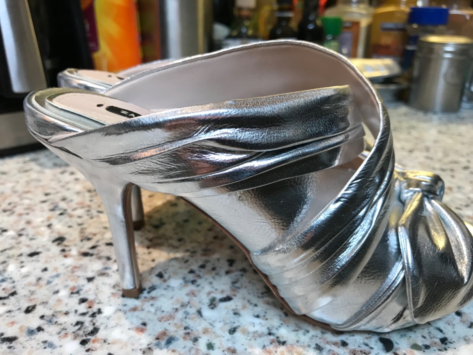 ZARA BASIC COLLECTION MULES SILVER METALLIC OPEN … - image 5