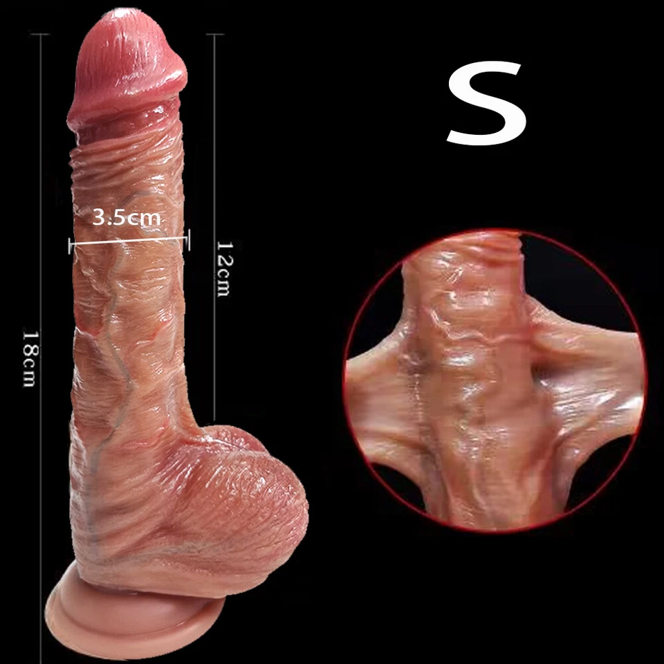 Consolador enorme realista de silicona líquida con ventosa para polla juguetes sexuales para mujeres dong grueso Foto 4 de 4