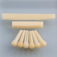Unbleached Acoustic Guitar Bone Bridge Pins Saddle Nut set for YAMAHA Guitar