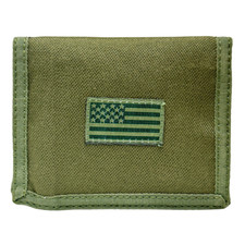 Olive USA American Flag Tactical Patriotic Military Trifold Wallet Money Holder