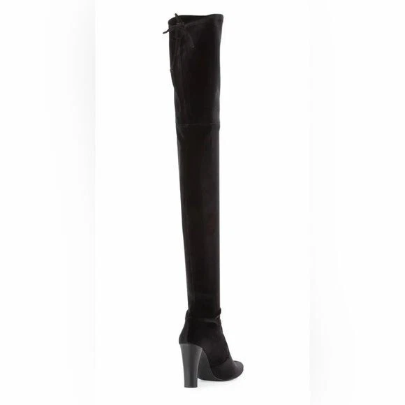 Rare Stuart Weitzman Alllegs OTK Thigh High Stretch Velvet Boots Heels Sz 8 - Image 3 of 4