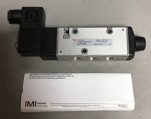 Norgen V61R517A-A313JB Spring-Actuated Solenoid 5/2 Valve 1/4" NPT 24V (B12)