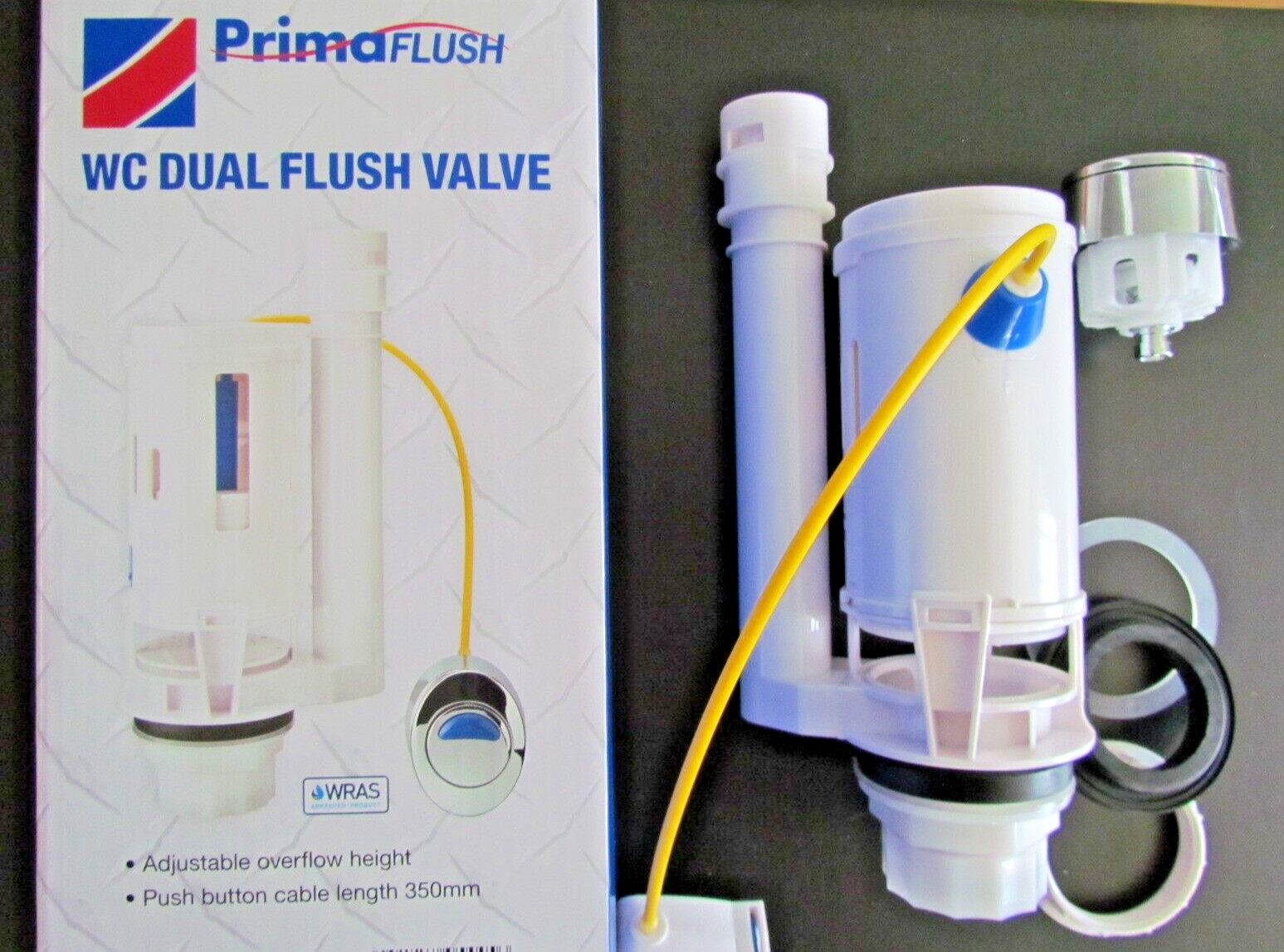 PRIMAFLUSH CABLE OPERATED DUAL FLUSH VALVE AND BUTTON